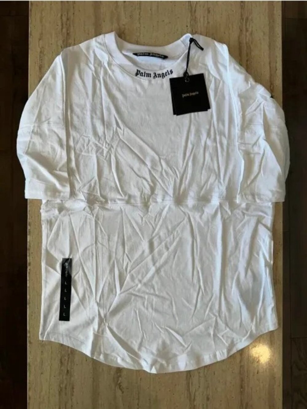 Palm Angels White Classic Logo Over T-Shirt Size Large